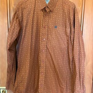 Cinch Men's Rust Geometric Button Down Shirt